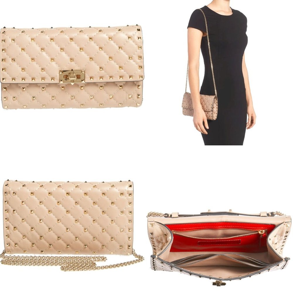 Valentino Garavani Quilted Rockstud Spike Chain Shoulder Bag